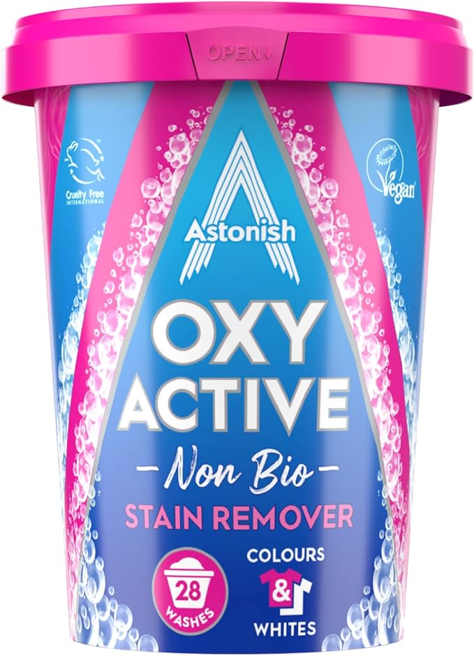 Astonish Fabric Care Bundle – Oxy Active Non-Bio Stain Remover 625g &amp Cotton Fresh Fabric Refresher 750ml – Removes Stains Eliminates Odors Long-Lasting Freshness