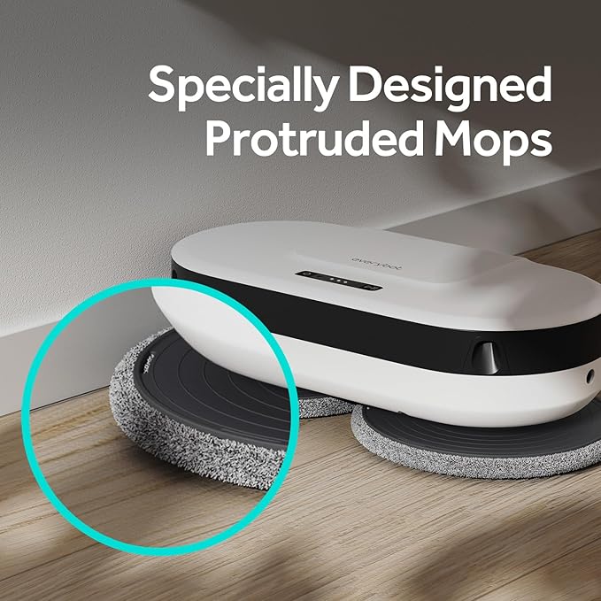 EVERYBOT EDEG2 Robot Mop Cleaner for Hard Floors Dual Spin Powerful Mopping Removes Dust &amp Stains Quiet Fast Cleaning Slim Design for Under Furniture Remote Control Included (No Wi-Fi/APP)