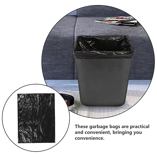 25pcs Black Plastic Trash Bags 90x110cm Thickened 2.5mil Garbage Bags for Kitchen Bathroom Office Bedroom Waste Disposal