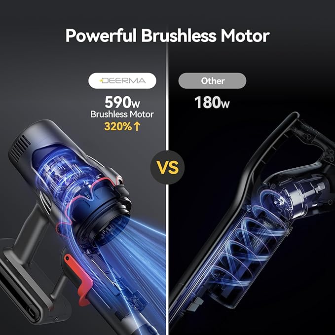 Vacuum Cleaners for Home Anti-Tangle Cordless Stick Vacuum Cleaner Up to 90 Minutes with HEPA Filter 590W Wireless Rechargeable Portable Vacuum for Household Pet Hair Carpet Hardwood Tile Couch Bed