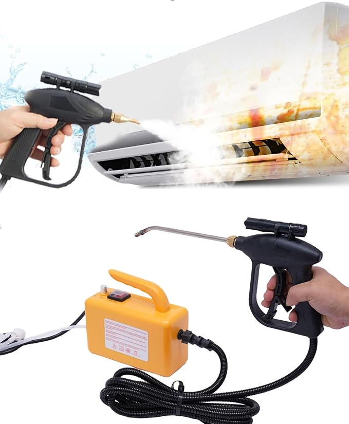 2600W High Pressure Steam Cleaner Portable Handheld Steam Cleaner High Temp Steam Cleaning Machine with Brush Heads &amp Insulation Gloves for Cleaning Upholstery Bathroom Car Detailing (Color :