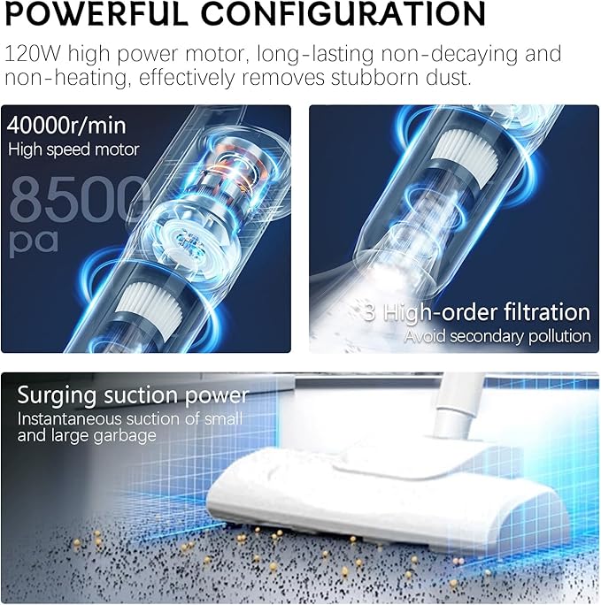 4 in 1 Cordless Vacuum Cleaner Powerful Stick Vacuum for Hardwood Floor 35 Min Rechargeable Battery Lightweight Upright Vacuum for Pet Hair Carpet
