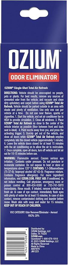OZIUM® Air Freshener Odor Eliminator 2oz Single Shot Total Air Refresh &amp Car Air Freshener – Original – 4 Pack