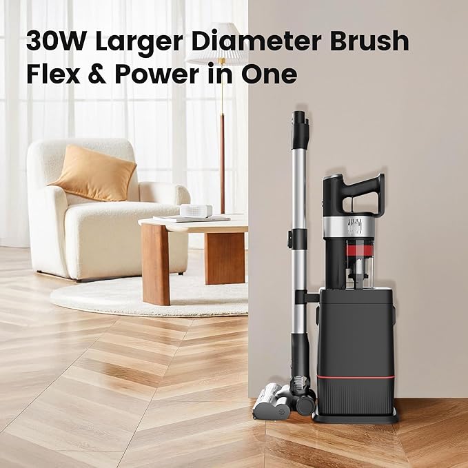 soges Auto-Empty &amp Self-Charging Cordless Stick Vacuum Cleaner with Anti-Tangle Brushroll HEPA Enclosed Barrier System Charging Dock Lightweight Handheld for Pet Hair Hard Floors 45 Min Runti