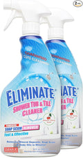 Clean-X Eliminate Shower Tub &amp Tile Cleaner- 32 fl oz. - Shower Cleaner. Powerful Cleaner removes soap scum and hard water minerals by UNELKO Invisible Shield (2 Pack)