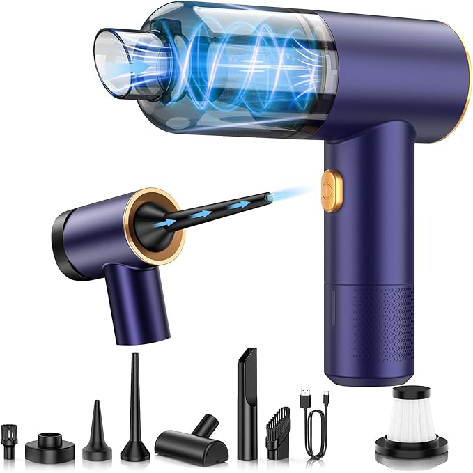 Handheld Car Vacuum Portable Cordless18000PA High Power Vacuum Cleaner with Brushless Motor.7 in 1 Mini Hand Held Vacuum Rechargeable AirDuster/Blower for CarHomeOficePet