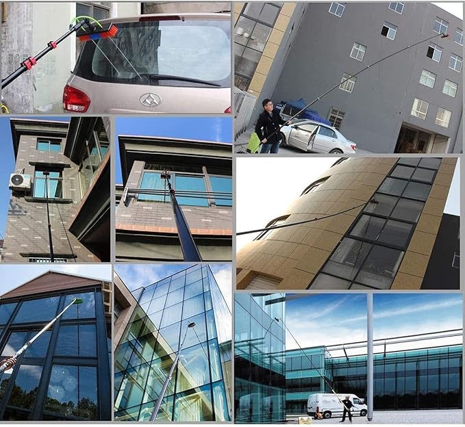 3.6-12m Window Cleaner Pole Extendable Cleaning Equipment for Window Glass Solar Panel Water Fed Pole Kit Telescopic Window Cleaner Extendable and Other Cleaning Activities12FT/3.6M