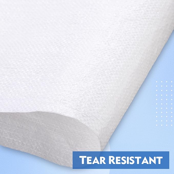 Windyun 40 Pieces Heavy Duty Contractor Bags Bulk 40 Gallon Woven Polypropylene Contractor Garbage Bags White Polypropylene Trash Bag for Construction Demolition Home Renovation Supplies