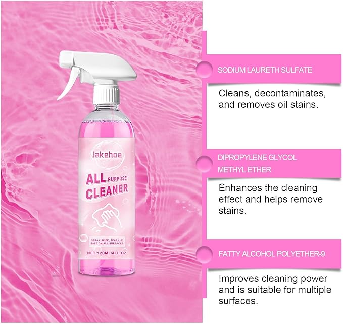Multi-Functional Household Cleaner - Effective For Kitchen Bathroom Living Room - Removes Grease Limescale Dust - Easy To Use(3PCS)