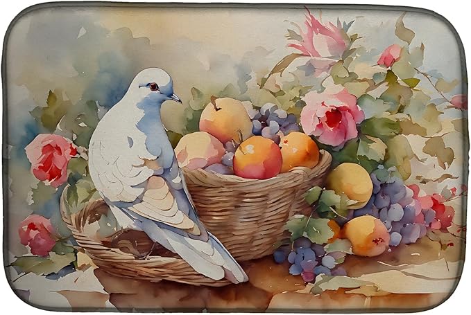 Caroline's Treasures DAC3206DDM Dove Dish Drying Mat Absorbent Dish Drying Mat Pad for Kitchen Counter Dish Drainer Mat for Countertop 14 x 21 Multicolor
