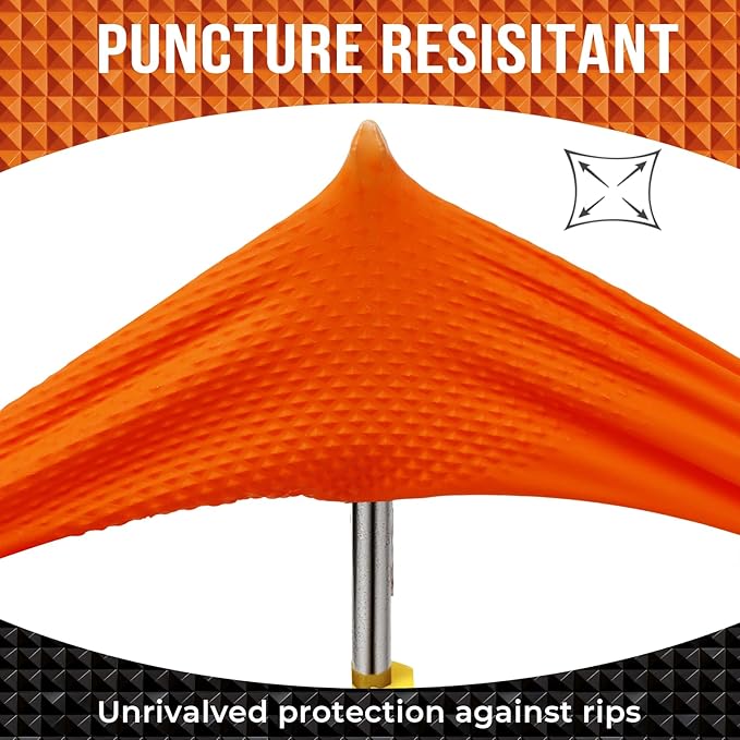 10 Mil Diamond Textured Nitrile Gloves Heavy Duty Disposable Extra Thick Latex &amp Powder Free Chemical and Puncture Resistant Ideal for Auto Repair Cleaning Painting X-Large