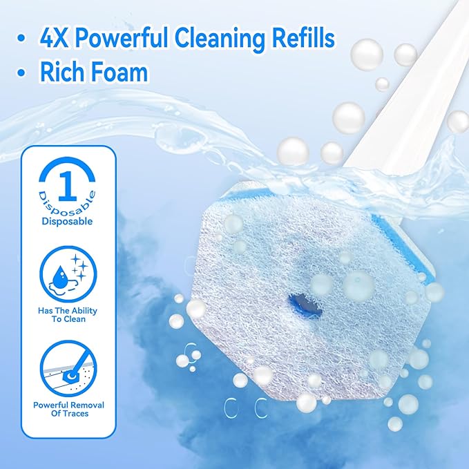 Aimery 100 Counts Blue Disposable Toilet Bowl Cleaning Wand Refills Compatible With Clorox(100Blue)