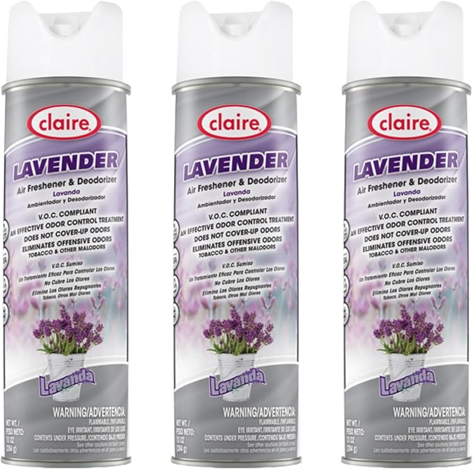 Claire CL191 Lavender Hand Held Air Freshener 10 Oz. Net Wt. (3 Pack)