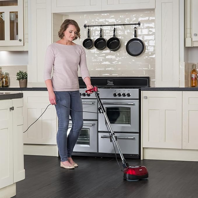Ewbank EP170 Complete Cleaner Washer Scrubber Scourer and Polisher Interchangeable Brushes and Pads Multi-Use Floor Machine 2200 rpm Lightweight Red 8 Pound