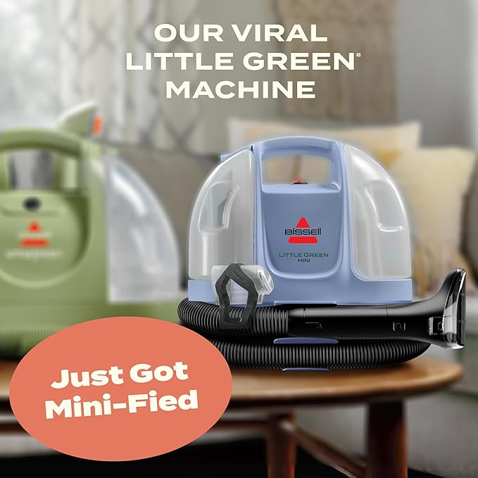 BISSELL Little Green Mini Portable Carpet and Upholstery Deep Cleaner Car/Auto Detailer with HydroRinse Self-Cleaning Tool and 4 Tough Stain Tool Limited Edition Color Lake 4075F
