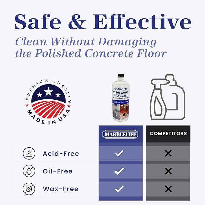 Marblelife EnduraCLEAN Ready-To-Use Polished Concrete Floor Cleaner Effective Basement Garage &amp Indoor Concrete Floor Cleaner Concrete Cleaner Cement Cleaner &amp Degreaser 32 oz