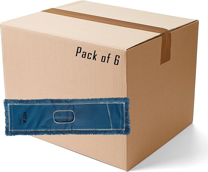 24 Premium Blue Microfiber Dust Mops - 6 Pack