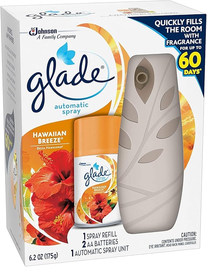 Glade Automatic Spray Air Freshener Hawaiian Breeze Starter 6.2 Ounce (Pack of 2)