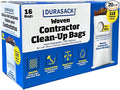 DURASACK Contractor Bags Heavy Duty 40-Gallon Reusable White Woven Polypropylene Contractor Garbage Bags Pack of 20