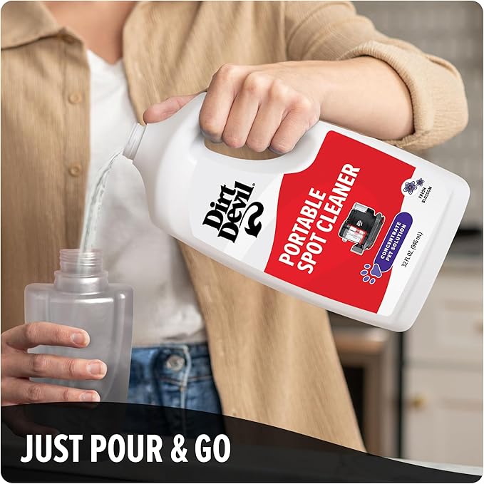 Dirt Devil Pet Portable Spot Cleaner Solution32 oz.Fresh Blossom ScentUpholstery and Carpet Shampoo SolutionEliminates Pet Messes and OdorsPair Portable Spot Cleaners(Pack of 2)