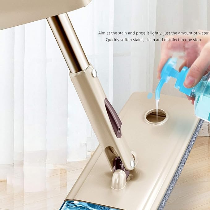 Ultra-fine Fiber Flat mop Comes with 1 Reusable Microfiber Cloth 360-degree Rotating for Both Wet and Dry use