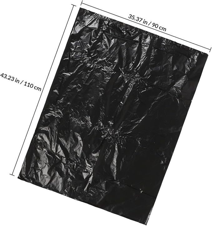 25pcs Black Trash Bags 90x110cm Thick 2.5 Mil Plastic Garbage Bags for Kitchen Bathroom Bedroom Waste Bin Liners Household Use