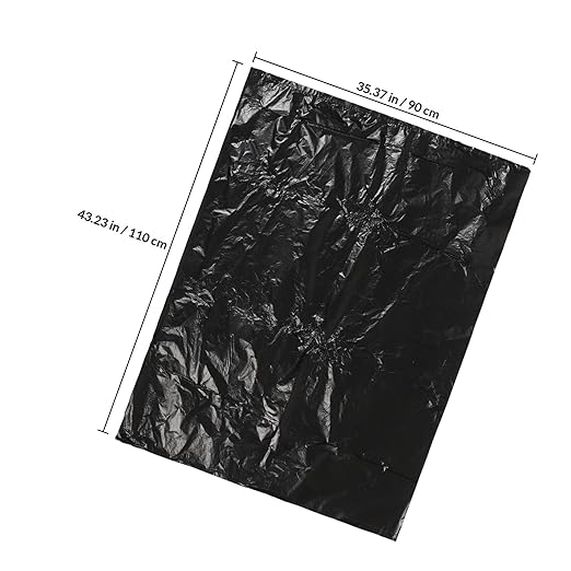 25pcs Black Plastic Trash Bags 90x110cm Thickened 2.5mil Garbage Bags for Kitchen Bathroom Office Bedroom Waste Disposal