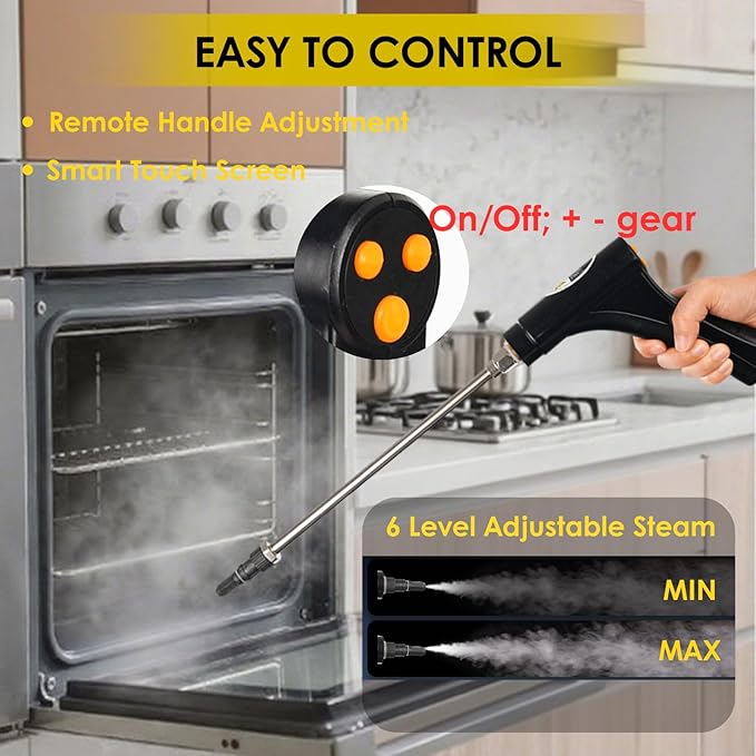 Handheld Steam Cleaner for Home Adjustable Handle Pressurized Portable Steamer for Cleaning 1.7L Steam Cleaners for Car Auto Detailing Furniture Couch Tile Grout Upholstery