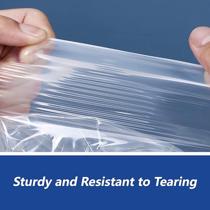 12 x 15 (1000 Count) - Clear Poly Bags with Suffocation Warning Self Seal for Packaging Shirts Clothing &amp FBA - Permanent Adhesive