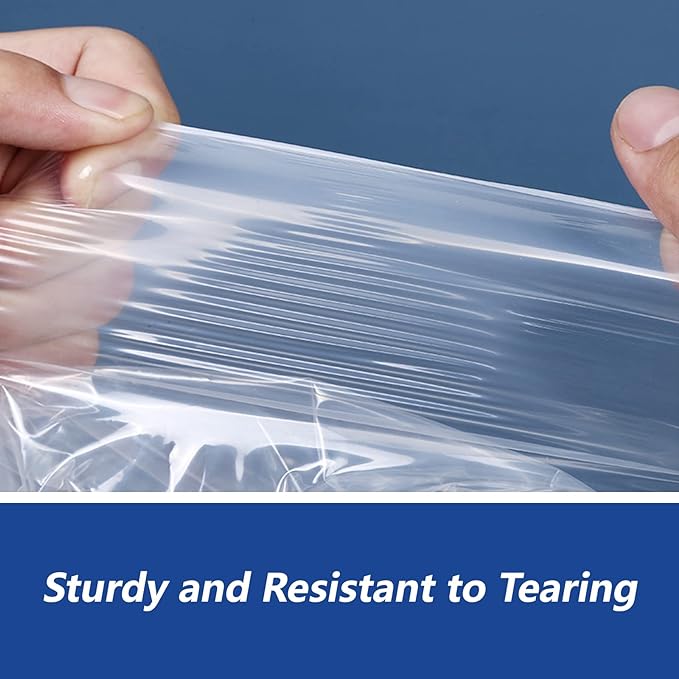 10 x 13 (1000 Count) - Clear Poly Bags with Suffocation Warning Self Seal for Packaging Shirts Clothing &amp FBA - Permanent Adhesive