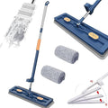 Large Flat Mop 2023 New Large Flat Mop Large Surface Flat Mop Wall Cleaning with Long Handle Reusable Portable Wet &amp Dry Lazy 12027(Blue Mop+2pcs Rag)