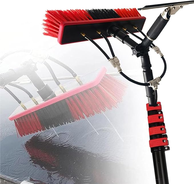 High Altitude Window Cleaning Telescopic Brush Water Fed Poles Kit with Scraper Solar Panel Cleaning Brush 12-36ft6m/20ft
