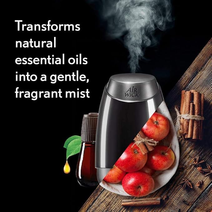 Air Wick Essential Mist Air Freshener Refill - Apple Cinnamon Medley - Net Wt. 0.67 FL OZ (20 mL) Per Refill - Pack of 3 Refills