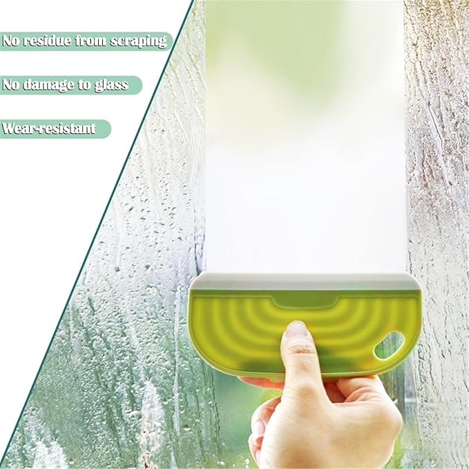 Glass Wiper Auto Glass Cleaning Tool Household Bathroom Kitchen Mirror Cleaning Wiper(Yellow-1pcs)