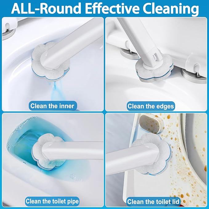 80 PCS Toilet Wand Cleaner RefillsToilet Bowl Brush Refills Disposable Toilet Cleaning System Replacement Heads Cleaner Pads for Bathtub Wash Basin (Only RefillsOnly Fits Ucaimao) - White