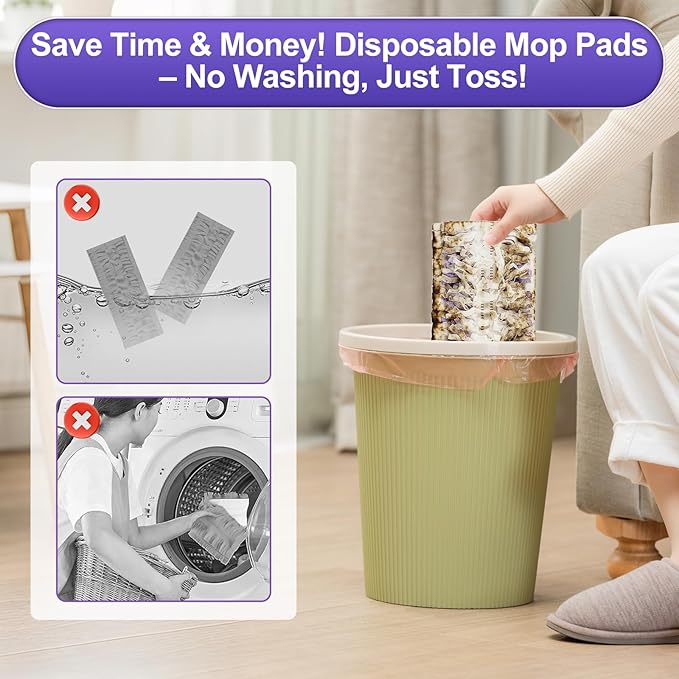 32 Count Disposable Power Mop Pads for Swiffer Power Mop Pad 14-Layer Thickened Spray Cleaning Repalcement Mopping Pads for All Finished Floors