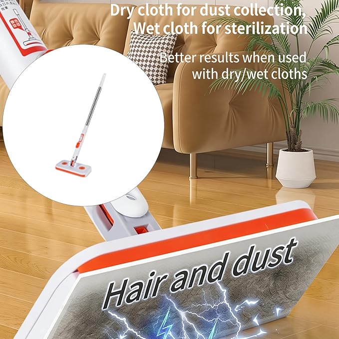 Multipurpose Home Cloth Mop with Stainless Steel Handle for Wet and Dry Efficient for Tight Space Hard Floor