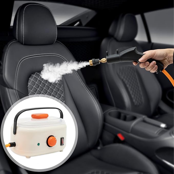 Handheld Steam Cleaner 250ml Tank 3-Bar Pressure Portable Multi-Surface Steamer for Kitchen Bathroom Tile Grout Sofa Window Car Seats 9-Piece Attachments 1000W Quick Heat 3m Cord