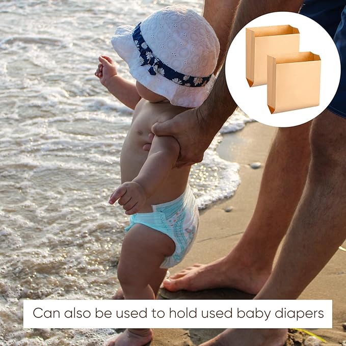 Thenshop 200 Pcs Waxed Kraft Feminine Hygiene Liner Bag Business Restroom Bathroom Personal Dispensers 7.5 x 10 Waste Receptacle Paper Liners Sanitary Napkin Disposal Bags Kraft Bag