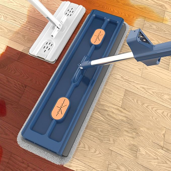 Large Flat Mop Set Rotation Floor Tool with 2/4/6 Microfibre Mop Pads Absorbent Storage Household Tool