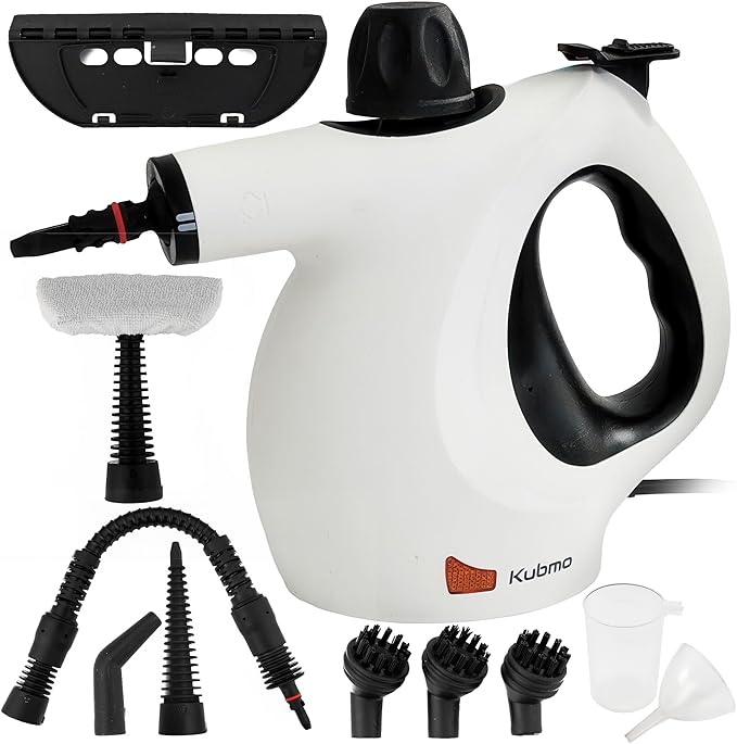 Handheld Multi-Surface Pressurized Steam Cleaner with 11 pcs Accessories 15.2oz Tank Multi-Purpose Steamer for Home Use Natural Steamer for Cleaning Tile Floor Bathroom Window Upholstery Grease
