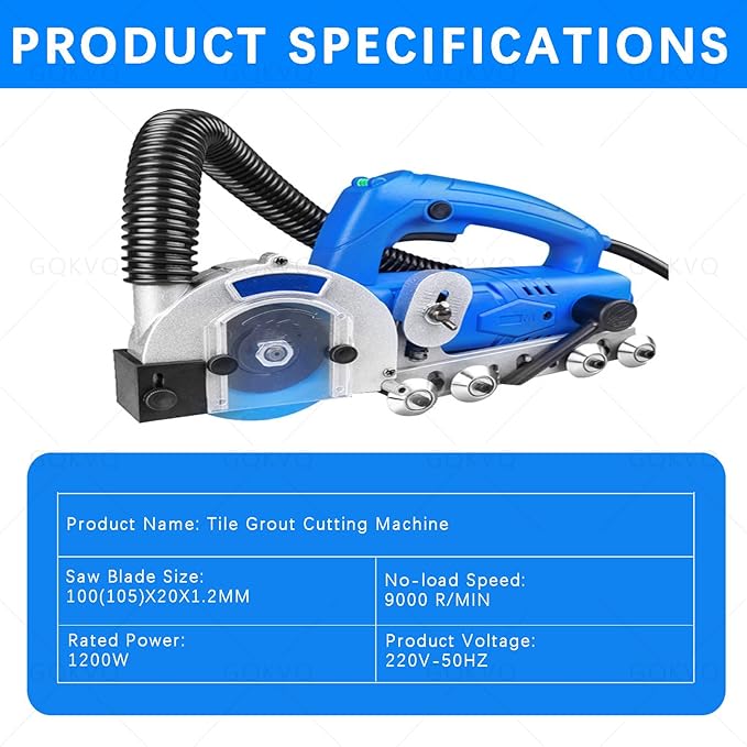Professional Grout Removal Machine9000r/min Tile Joint Cleaner Tile Joint Cleaning MachineFloor DIY RegroutingTile Grout Remover Machinewith 100mm Blade