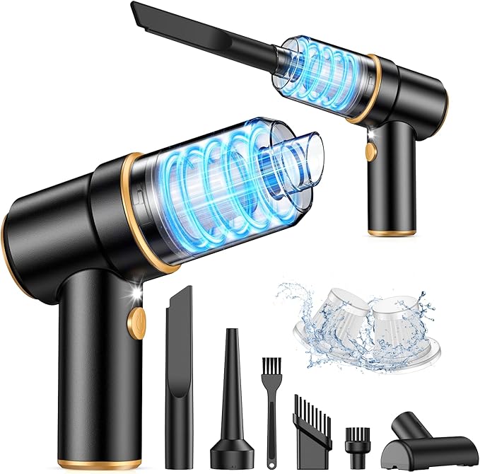 KMM Handheld Car Vacuum Cleaner 9000PA Vacuum Cleaner &amp Air Duster 120W High Power Vacuum Portable Cordless Hand Held Vacuum Rechargeable with Multi-Nozzles &amp LED Light for Home Car Offic