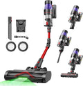 Ultenic Cordless Vacuum Cleaner 600W 55Kpa 60Mins Runtime Stick Vacuum Cordless with 180°Bendable Wand Anti-Tangle Brush Vacuum Cleaners for Home/Pet Hair/Carpet/Floor (Red)