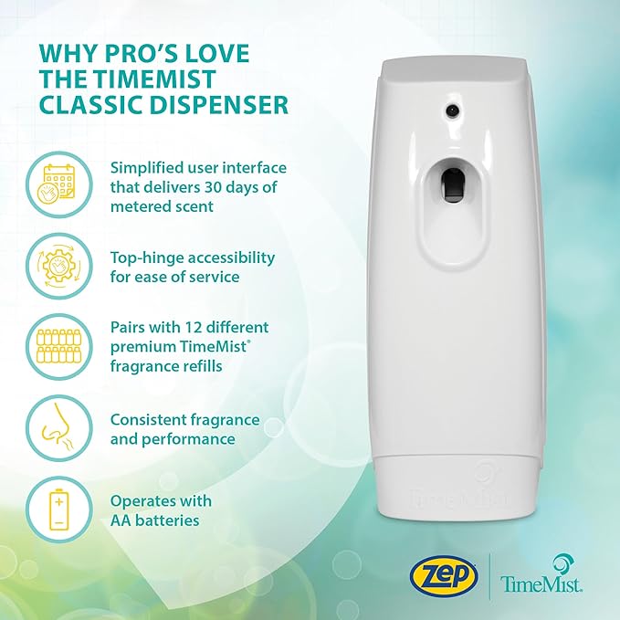TimeMist Classic Metered Aerosol Fragrance Dispenser 1047717 (1 Unit) Great for Bathroom Locker Room Breakroom and Washroom