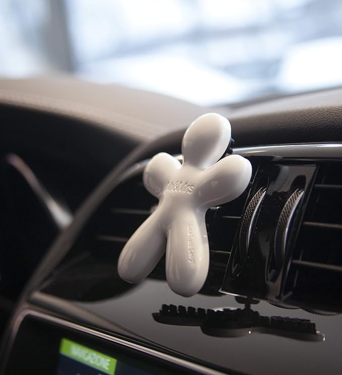 Mr &amp Mrs for People Car Air Freshener with Refill Niki Blister Air Vent Clip (White-Fresh Air)