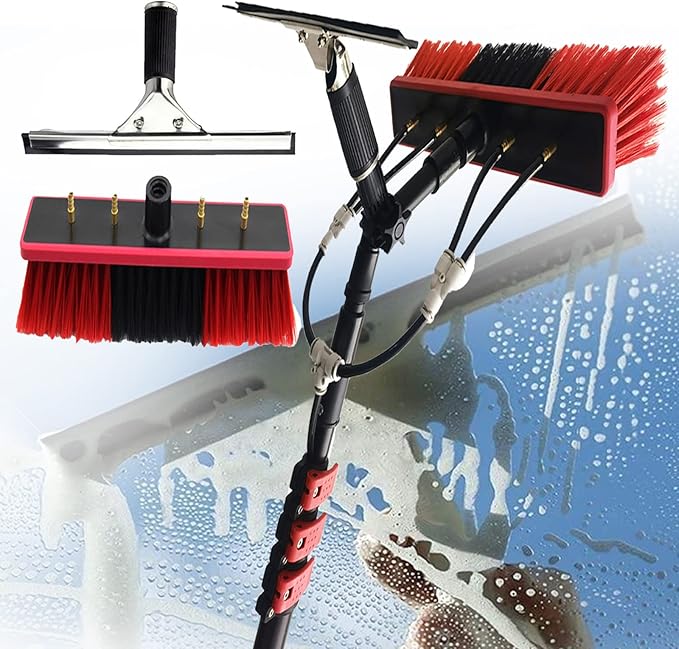 Cleaning Brush Window Cleaning BrushWindow Cleaner KitWater/Hose Fed PoleCleaning Photovoltaic and Solar PanelsExtending Rod Water Spray Brush Window Glass Photovoltaic Plate Cleaning6M