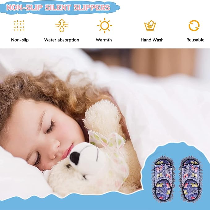 handrong Mop Slippers 4 Pairs of Dusting Slipper Butterfly Microfiber Mopping Slippers Mop Shoes Cleaning Slipper for Men Women Floor Cleaning Washable