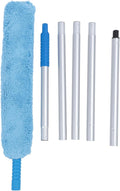 Extendable Long Handle Duster Bendable Head Dust Removal Multipurpose Soft Coral Fleece for Furniture Cracks Corner Adjustable Retractable Design Lightweight Aluminum Pole