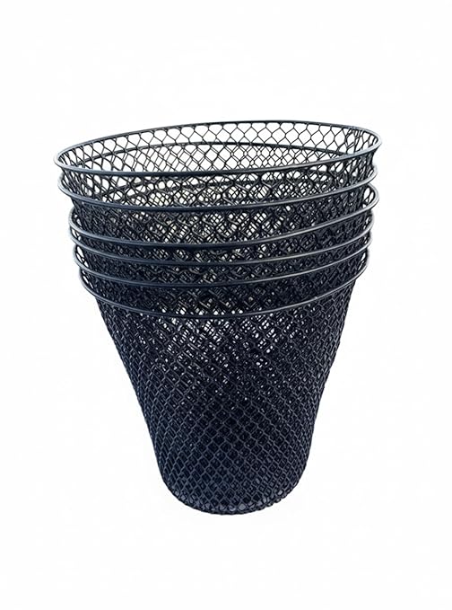 Essentials Wire Mesh Waste Basket (6 Black)